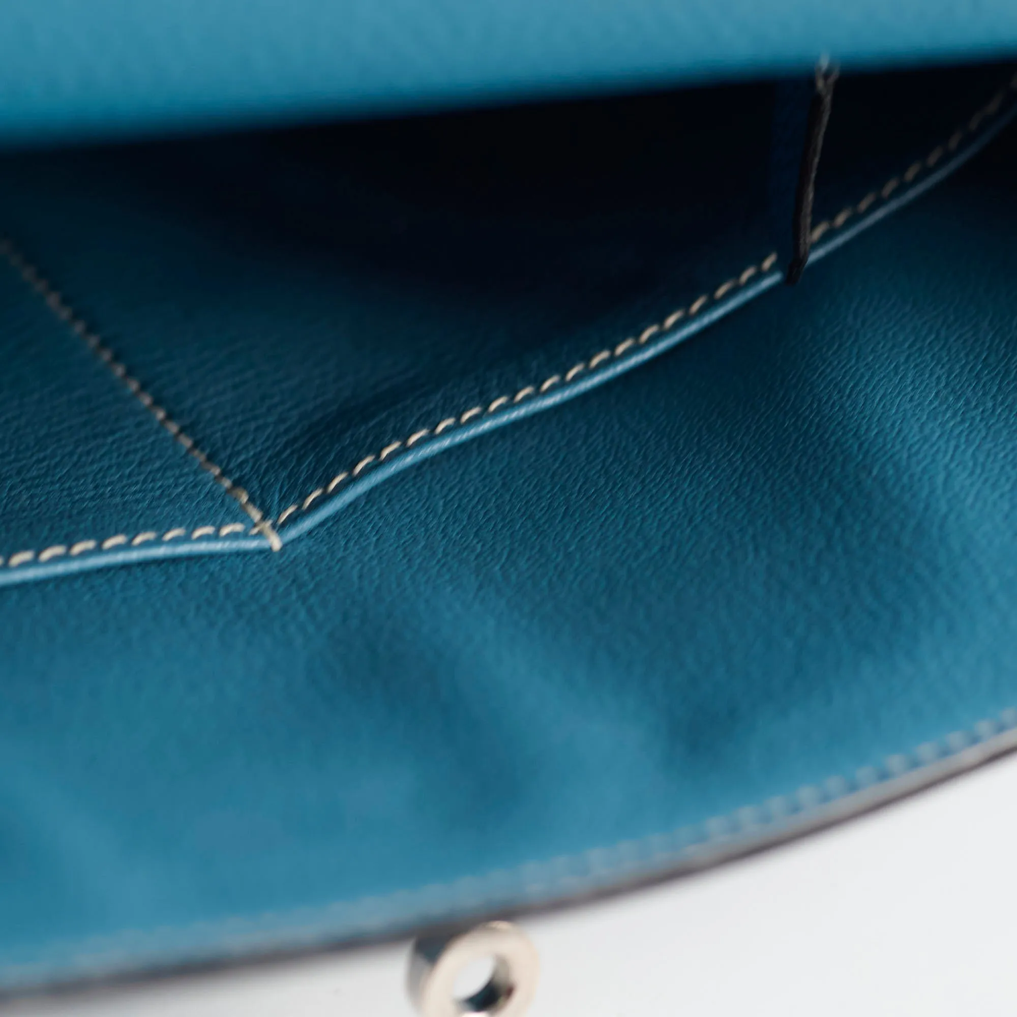Hermes Kelly 28 Togo Leather Blue Jeans - G square (2003)