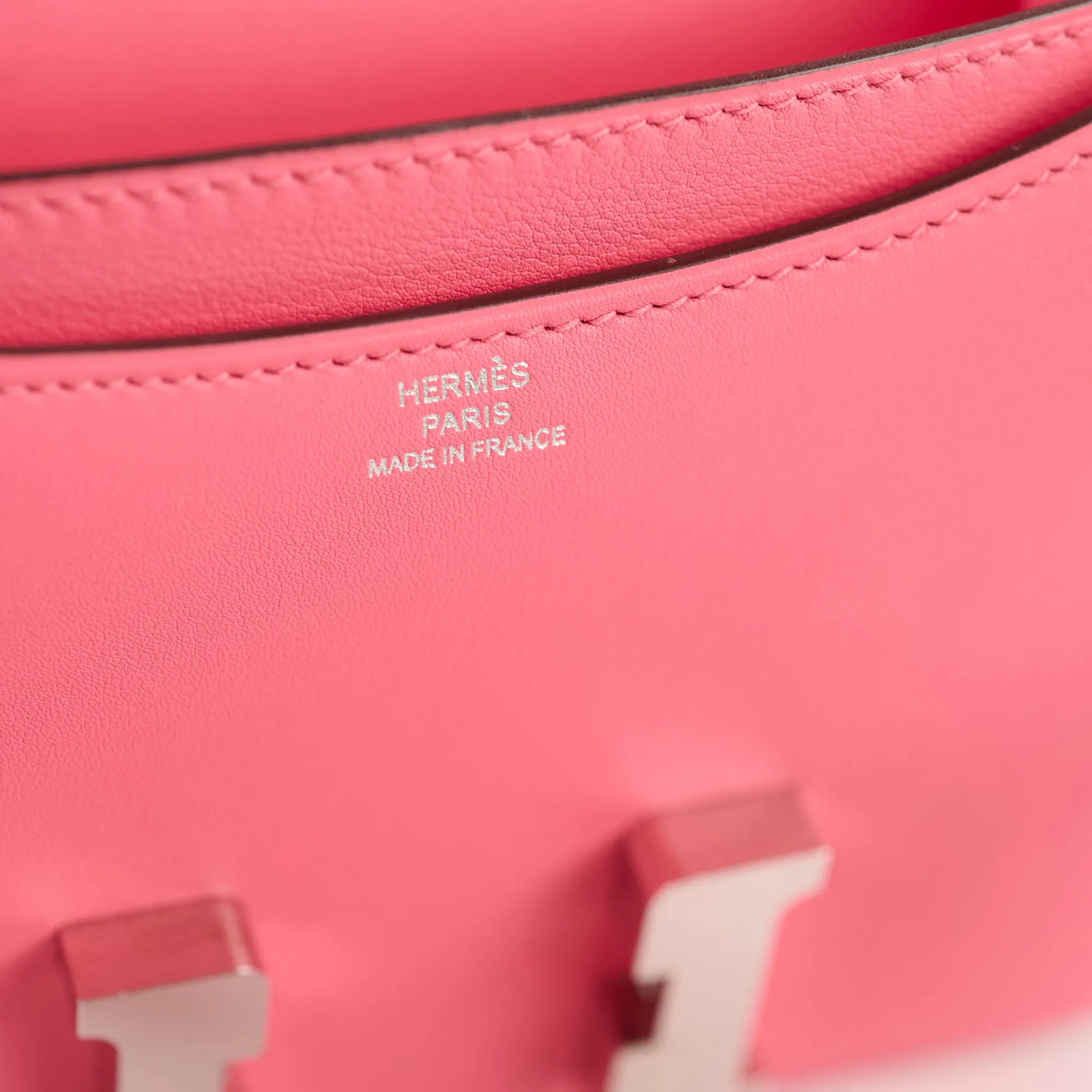 Hermes Mini Constance 18 Rose Azalea Swift A Stamp