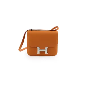 Hermes Mini Constance Espom Orange B stamp 2023 Crossbody Bags Cheap Online