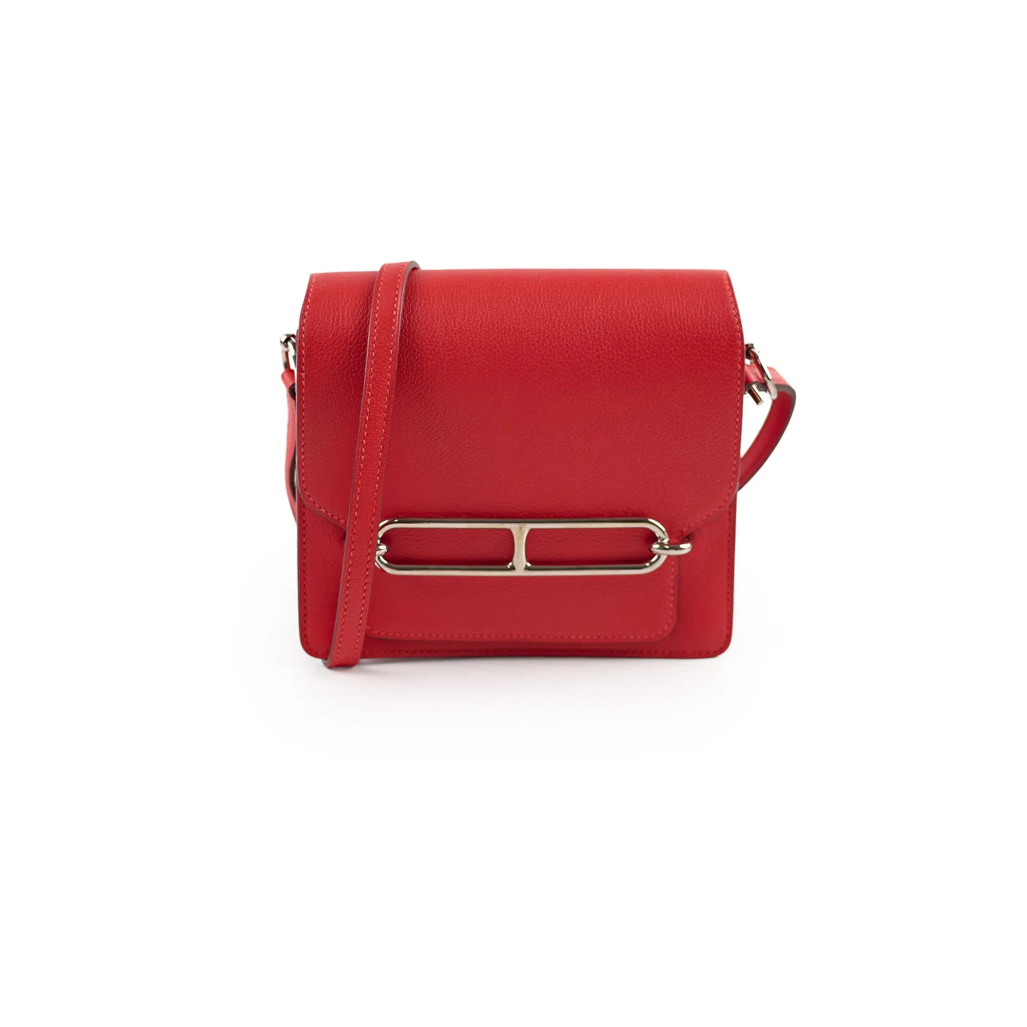 Hermes Mini Roulis Evercolor Red X Stamp Crossbody Bags Cheap Online