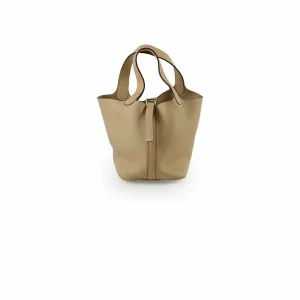 Hermes Picotin 18 (Old Version) Craie Stamp Sqaure L Top Handle Bags Cheap