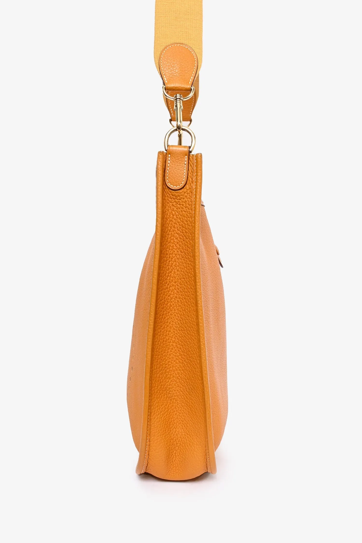 Herm??s 2002 Orange Clemence Leather Evelyn GM Crossbody