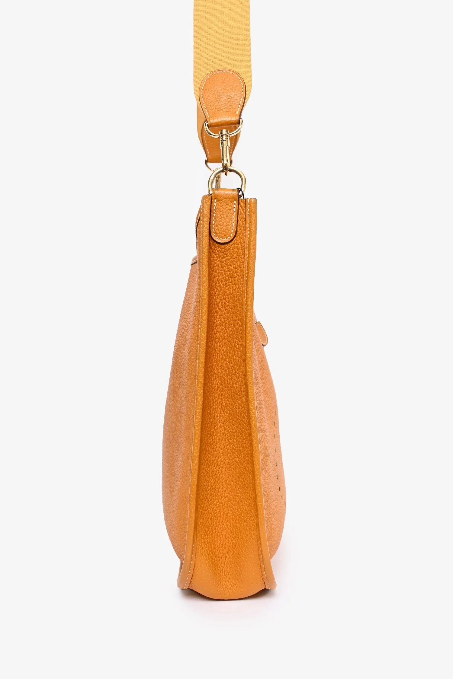 Herm??s 2002 Orange Clemence Leather Evelyn GM Crossbody