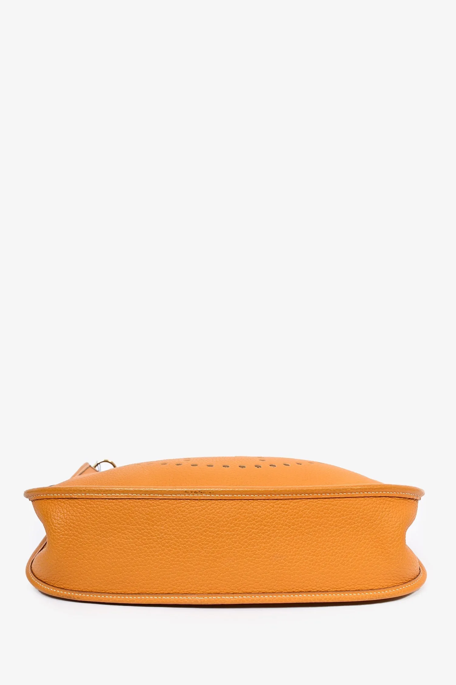 Herm??s 2002 Orange Clemence Leather Evelyn GM Crossbody
