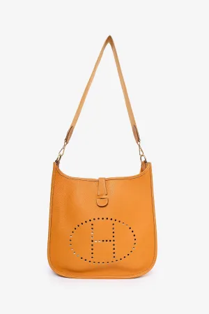 Herm??s 2002 Orange Clemence Leather Evelyn GM Crossbody anti-theft crossbody bags sale