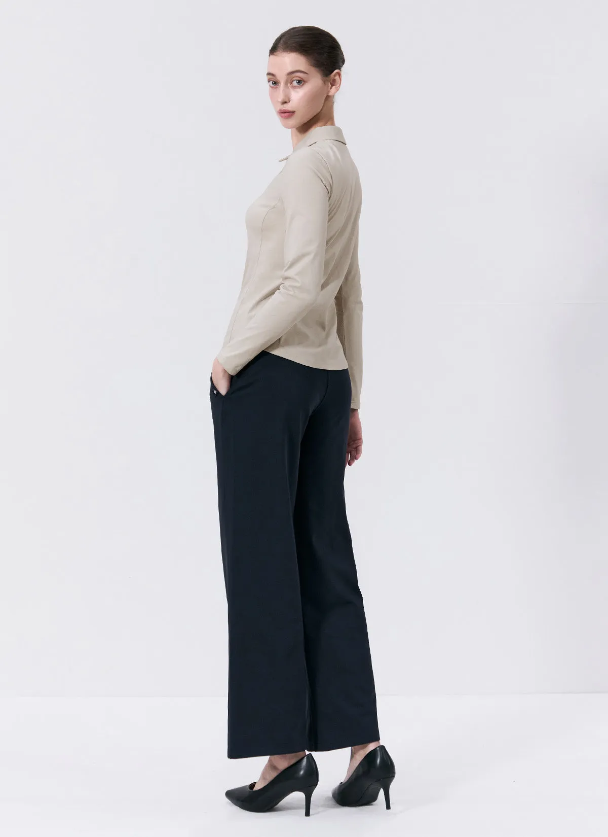 Holding Warm Fluffy Wide Pants