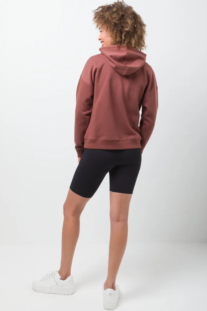 Hooded Fleece Zip Through Tracktop Brown