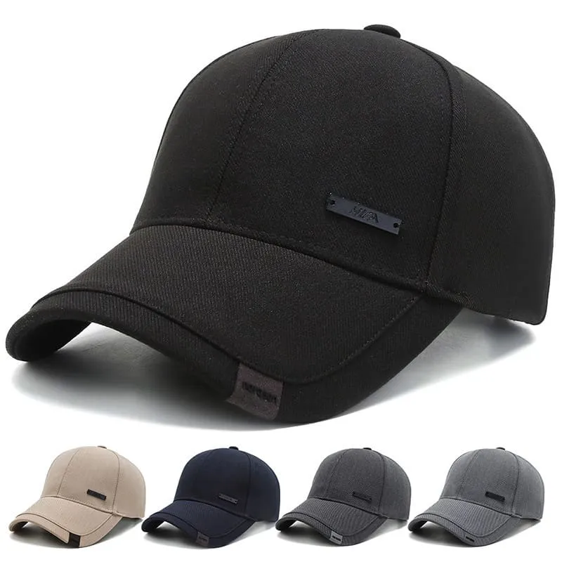 HUA Plain Cotton Baseball Cap stylish boater hat with ribbon on model