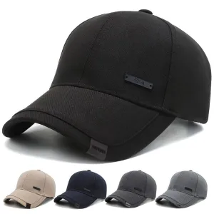 HUA Plain Cotton Baseball Cap stylish boater hat with ribbon on model