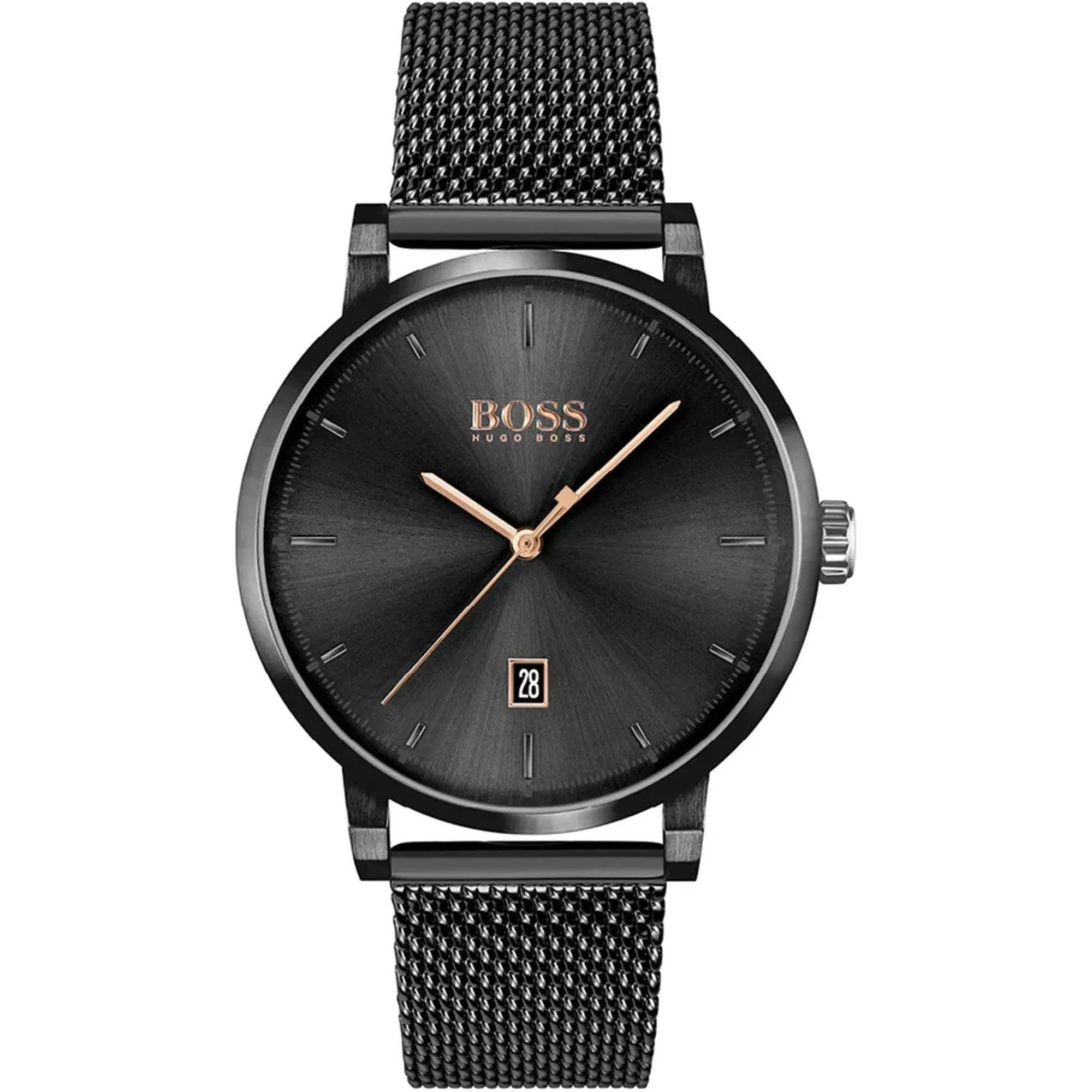 Hugo Boss Men's Watch - Confidence Quartz Black Stainless Steel Bracelet | 1513810 