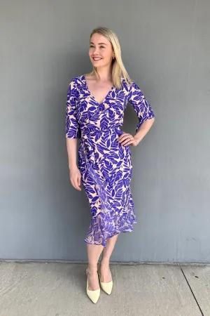 Clothings Illium - 400748C Print Chiffon Wrap Dress Dresses women dresses dress stores