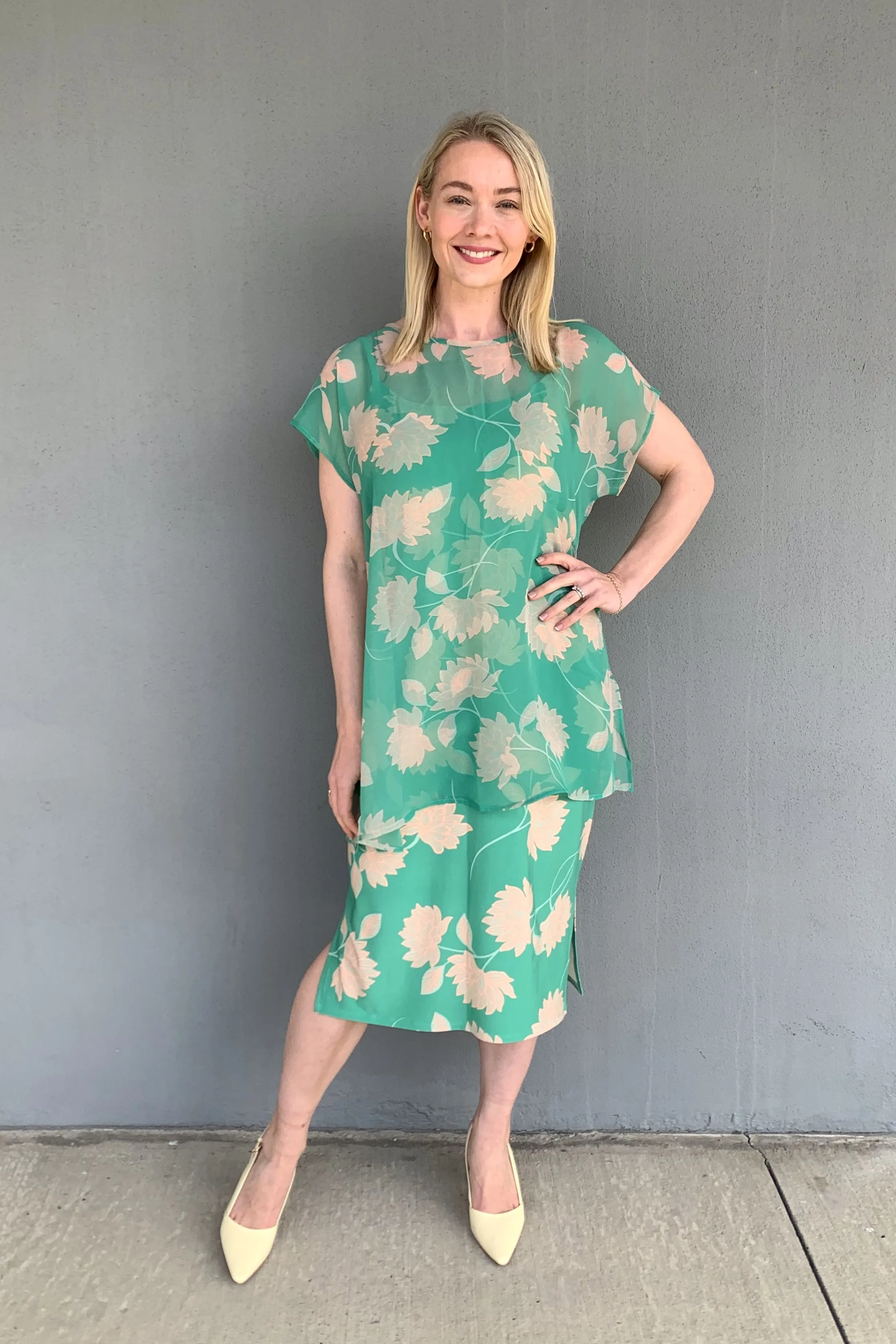 Clothings Illium - 400751C Print Chiffon Overlay Dress Dresses women dresses dress stores