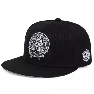 Illuminati Trucker Snapback Cap boater hat with bow in beach sunlight