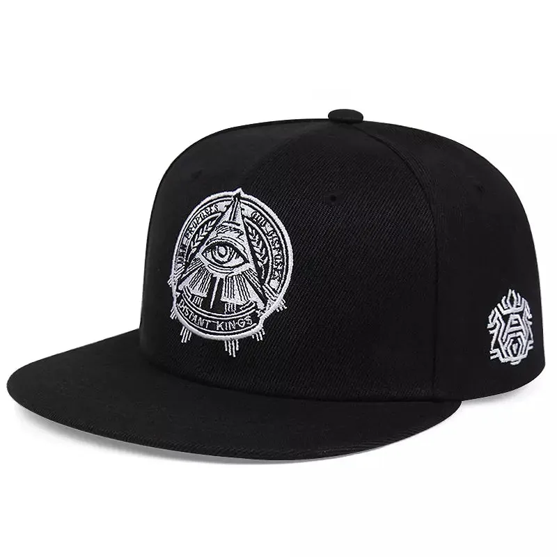 Illuminati Trucker Snapback Cap boater hat with bow in beach sunlight