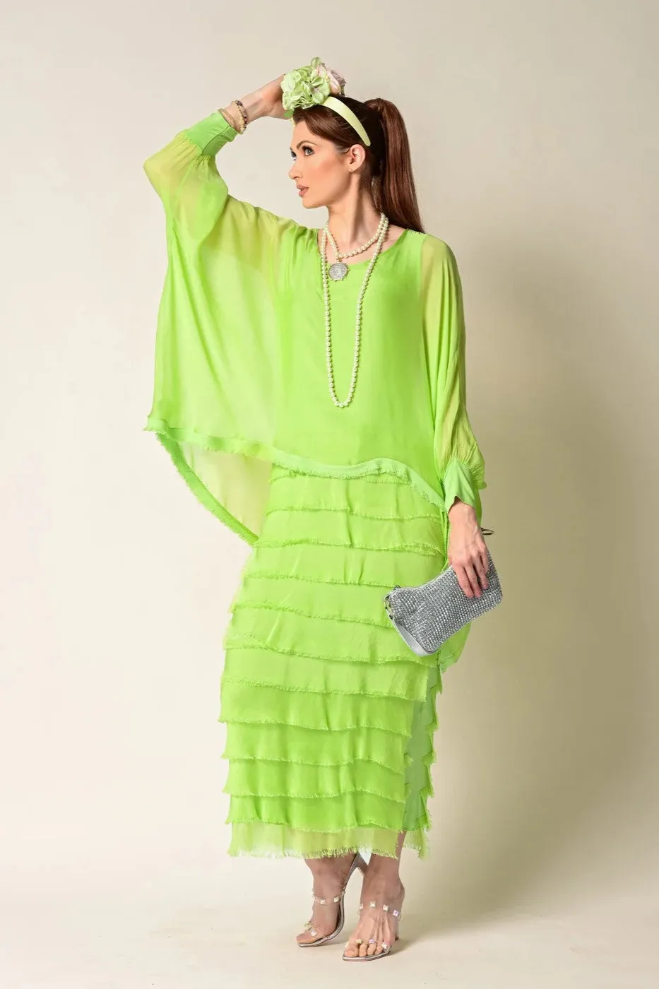 Imagine Fashion - 10IM3862LS-LS Candie Silk Dress