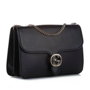 Interlocking G Chain Crossbody Black anti-theft crossbody bags sale