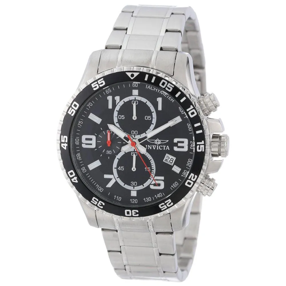 Invicta 14875 Men's Steel Bracelet Quartz Specialty Chrono Black Dial Date Watch Luxury Quartz Watch Quartz Watch Sale