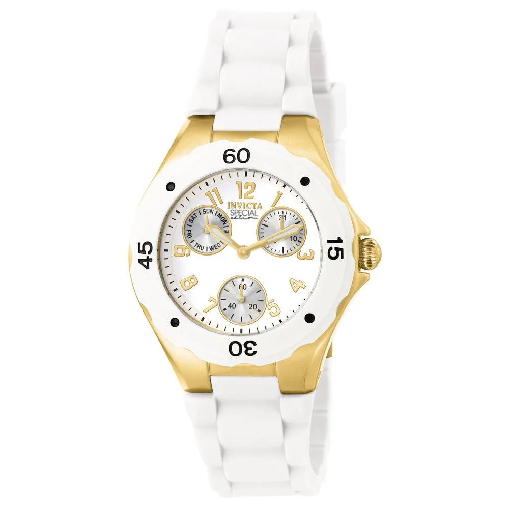 Invicta 18796 Women's Angel Quartz White Dial White Silicone Strap Watch Luxury Quartz Watch Quartz Watch Sale