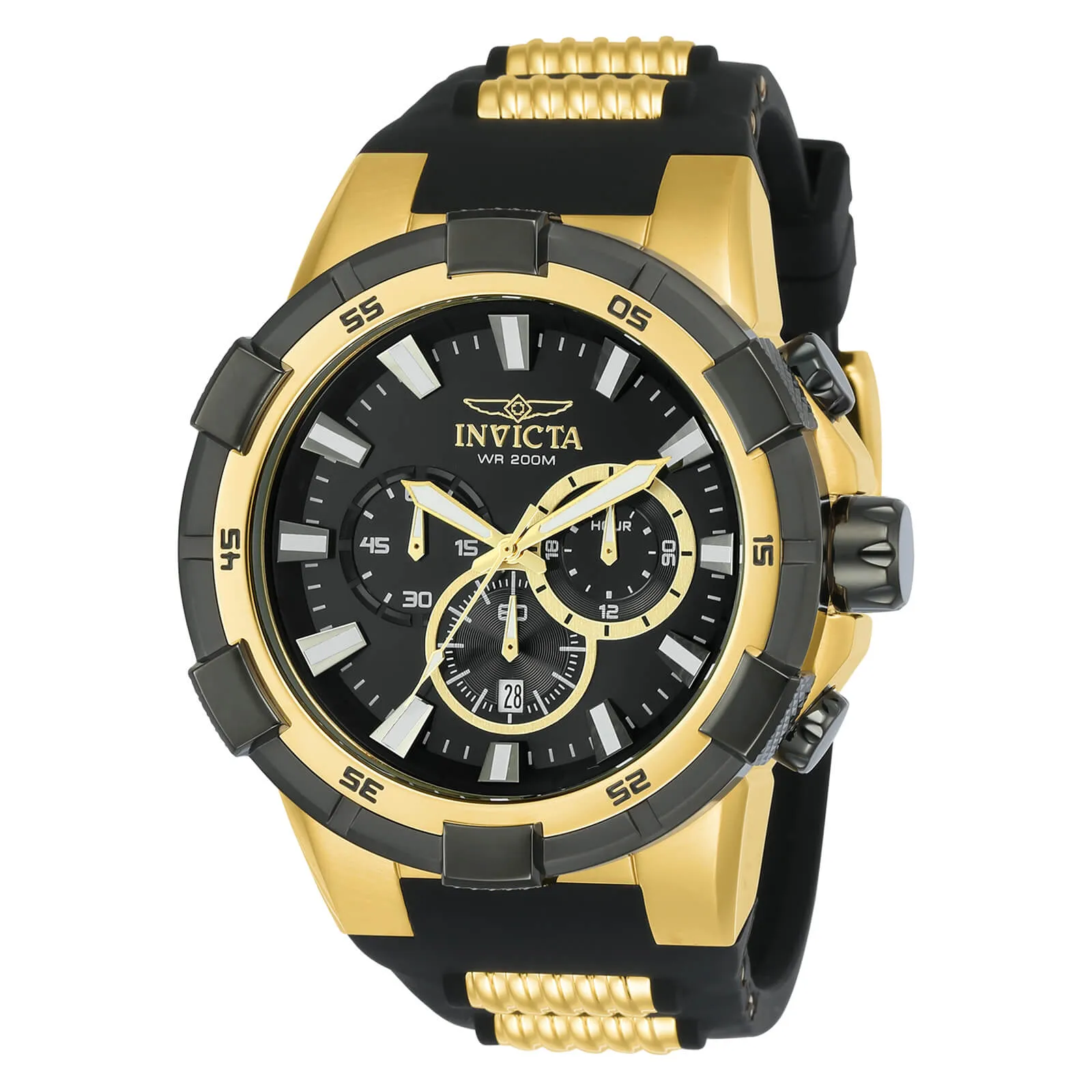 Invicta Men's Chronograph Watch - Aviator Black and Gold Tone Strap | 23693 Luxury Quartz Watch Quartz Watch Sale