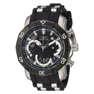Invicta Men's Chronograph Watch - Pro Diver Steel & Silicone Strap Black Dial | 22797 