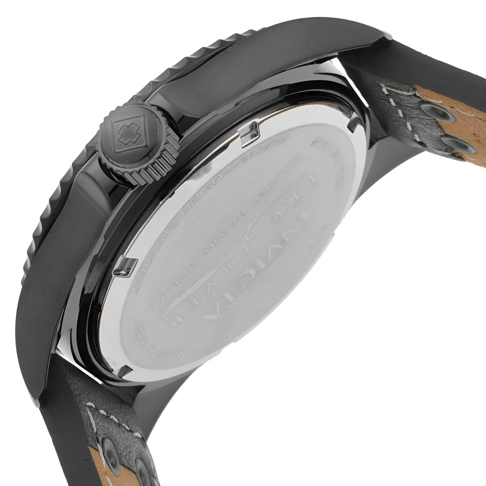 Invicta Men's Grey Leather Strap Watch - Pro Diver Quartz Grey Dial Dive | 22077