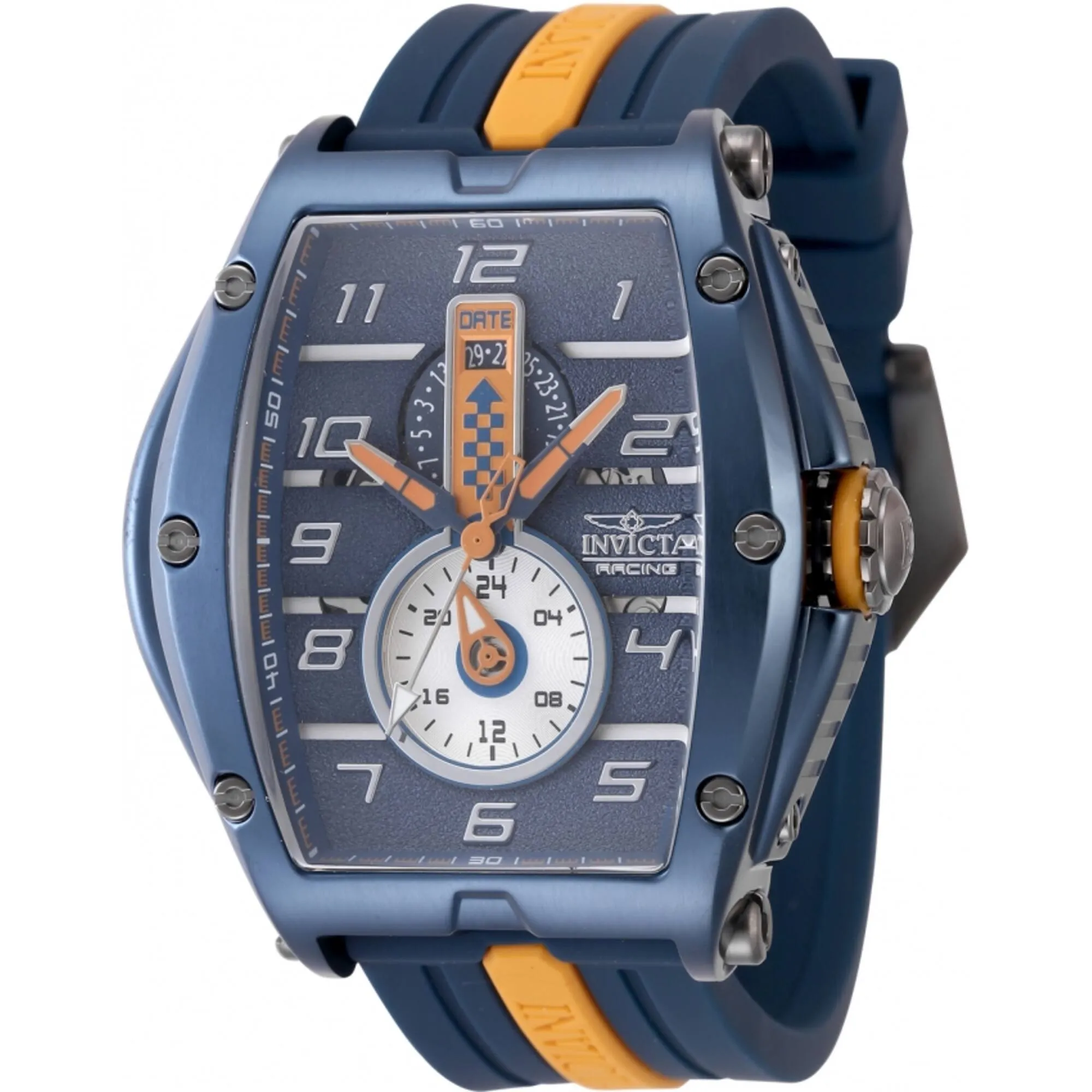 Invicta Men's Quartz Watch - Invicta Racing Orange and Blue Silicone Strap | 47388 Luxury Quartz Watch Quartz Watch Sale
