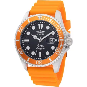 Invicta Men's Quartz Watch - Pro Diver Black Dial Orange Silicone Strap | 47162 Luxury Quartz Watch Quartz Watch Sale