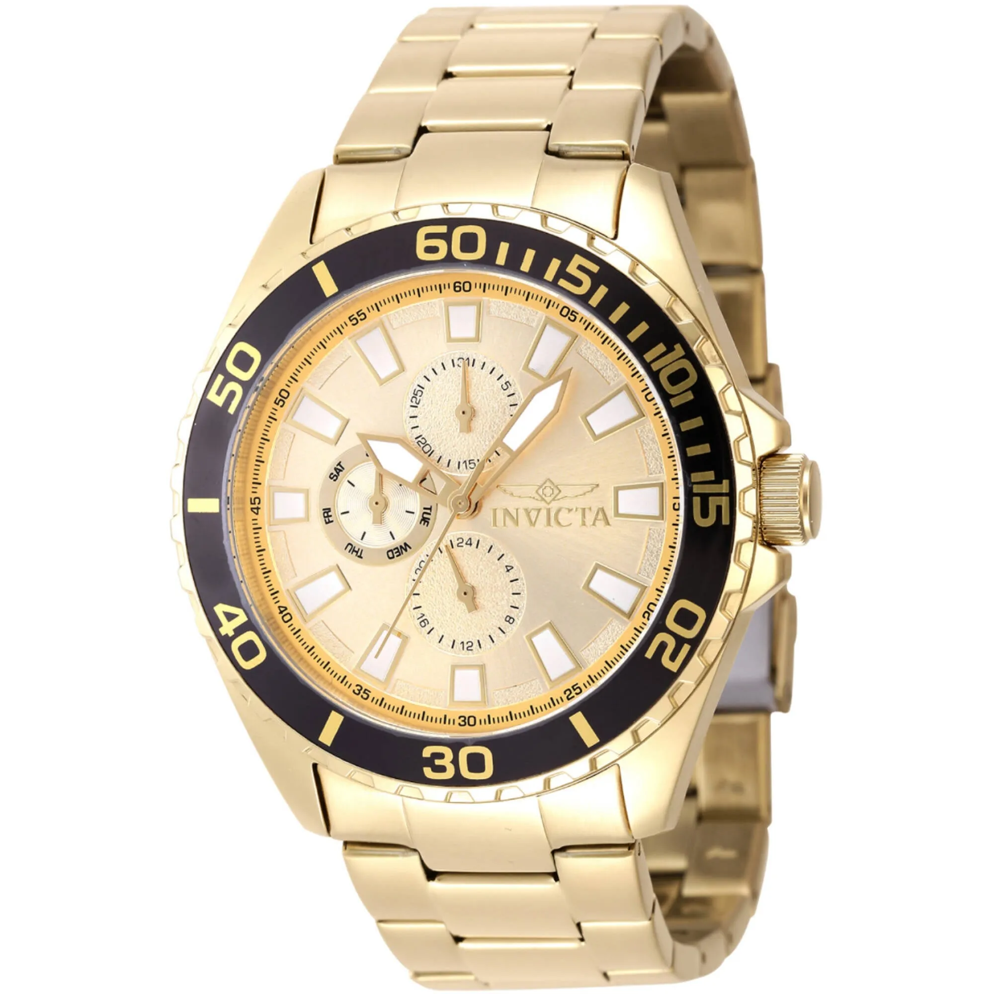 Invicta Men's Quartz Watch - Pro Diver Yellow Gold IP Stainless Steel Bracelet | 47577 Luxury Quartz Watch Quartz Watch Sale