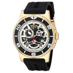 Invicta Men's Reserve Chronograph Watch - Sea Vulture Skeleton Dial Black Strap Luxury Quartz Watch Quartz Watch Sale