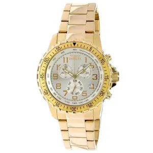 Invicta Men's Specialty Pilot Chronograph Watch - Silver Dial Yellow Gold Steel 