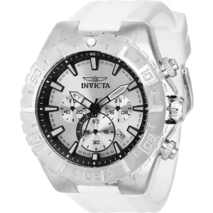 Invicta Men's Watch - Aviator Chronograph Silver Dial White Silicone Strap | 37634 Luxury Quartz Watch Quartz Watch Sale