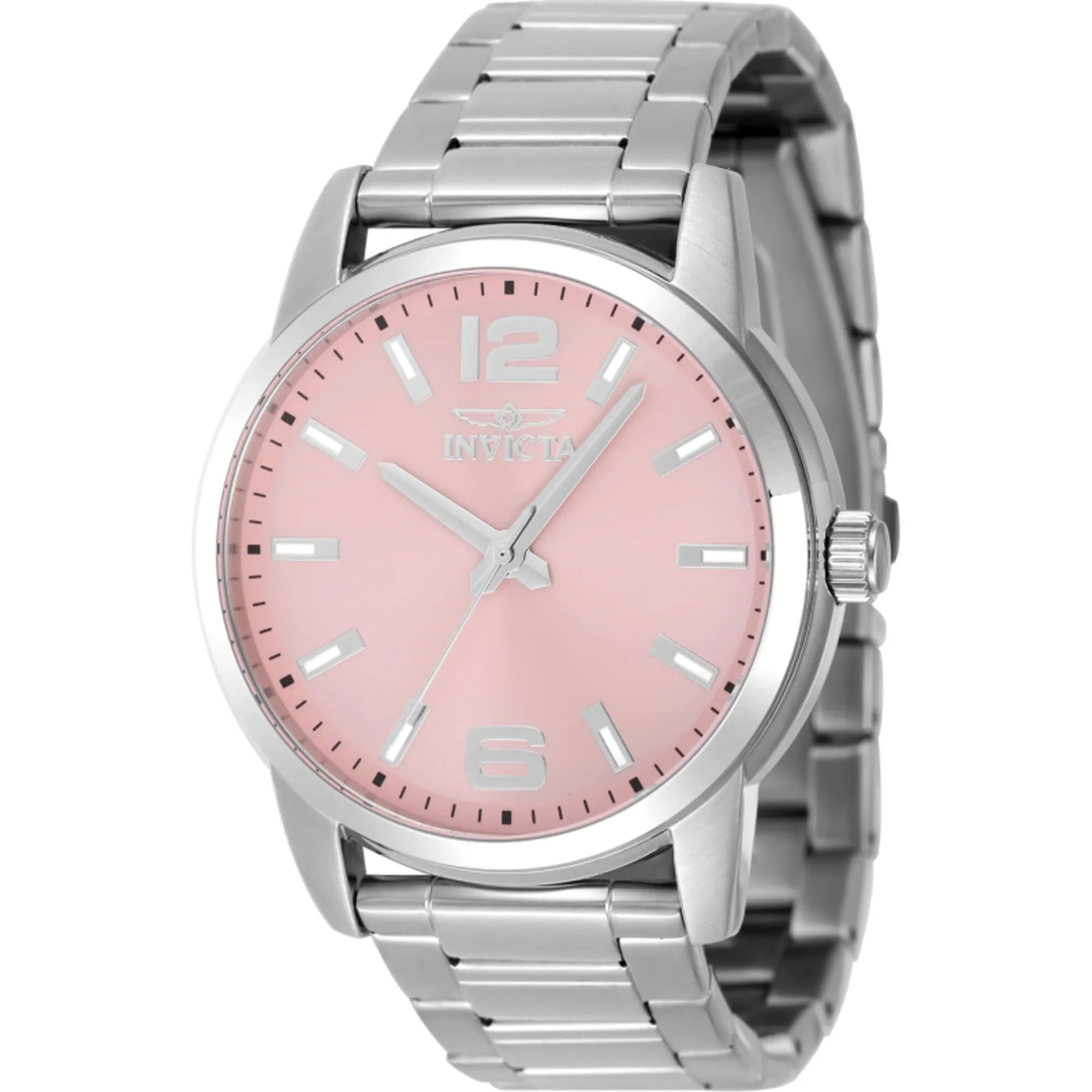 Invicta Men's Watch - Celestial Pink Dial Silver Stainless Steel Bracelet | 48497 Luxury Quartz Watch Quartz Watch Sale