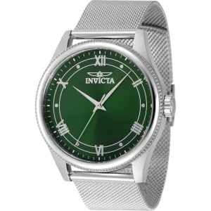 Invicta Men's Watch - Celestial Quartz Green Dial Silver Tone Mesh Bracelet | 48482 Luxury Quartz Watch Quartz Watch Sale