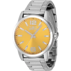 Invicta Men's Watch - Celestial Yellow Dial Silver Stainless Steel Bracelet | 48493 Luxury Quartz Watch Quartz Watch Sale