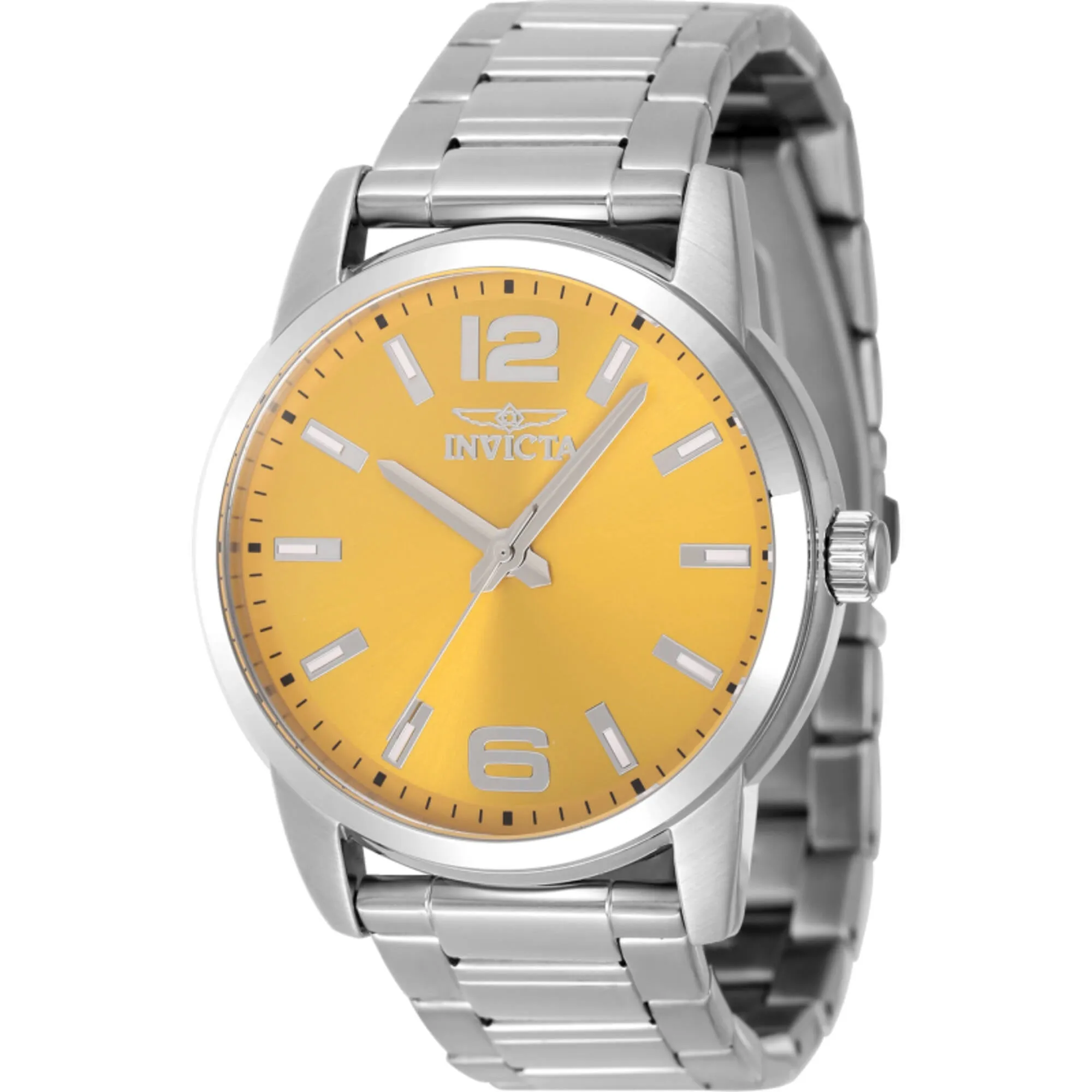 Invicta Men's Watch - Celestial Yellow Dial Silver Stainless Steel Bracelet | 48493 Luxury Quartz Watch Quartz Watch Sale