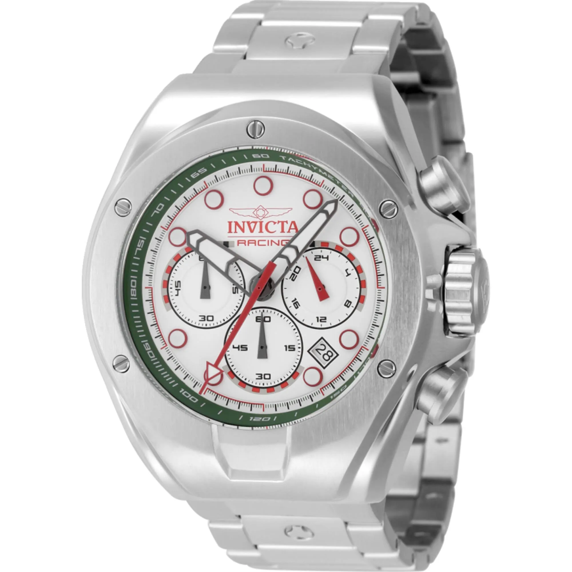 Invicta Men's Watch - Invicta Racing Chrono Green and White Dial Bracelet | 47746 Luxury Quartz Watch Quartz Watch Sale