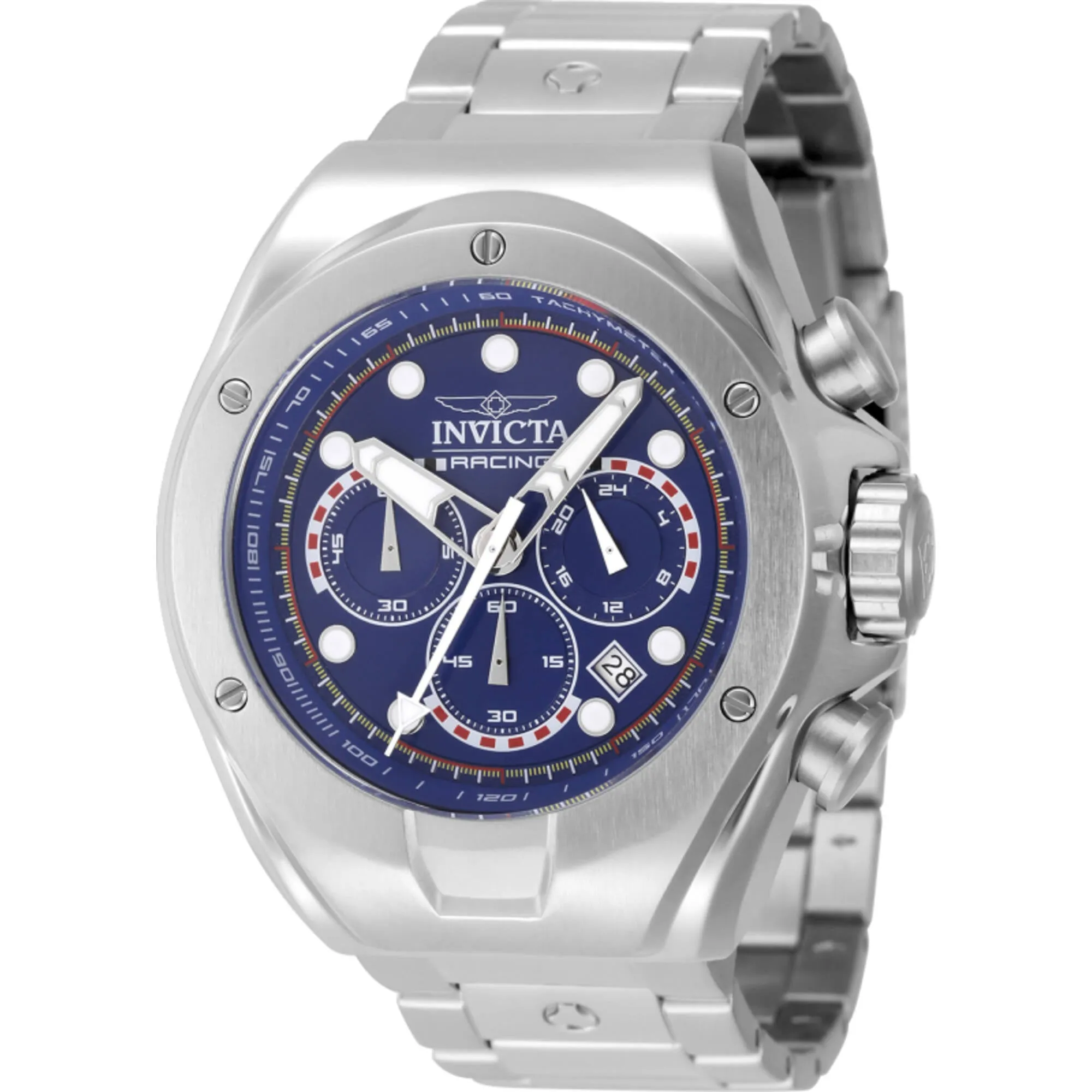 Invicta Men's Watch - Invicta Racing Chronograph Blue Dial Silver Bracelet | 47745 Luxury Quartz Watch Quartz Watch Sale