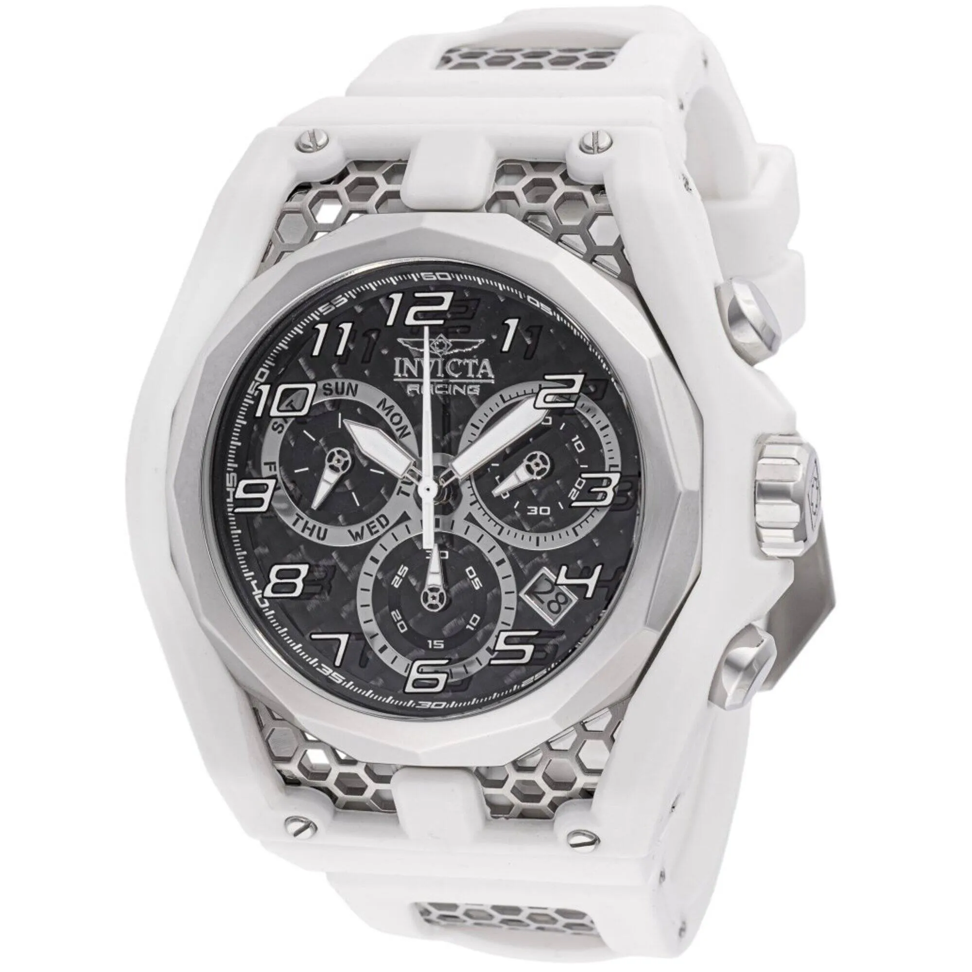 Invicta Men's Watch - Invicta Racing Chronograph White, Silver Tone Strap | 47209 Luxury Quartz Watch Quartz Watch Sale