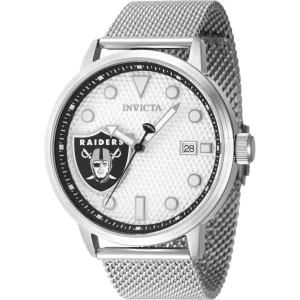 Invicta Men's Watch - NFL Las Vegas Raiders Silver Tone Dial Mesh Bracelet | 47970 Luxury Quartz Watch Quartz Watch Sale