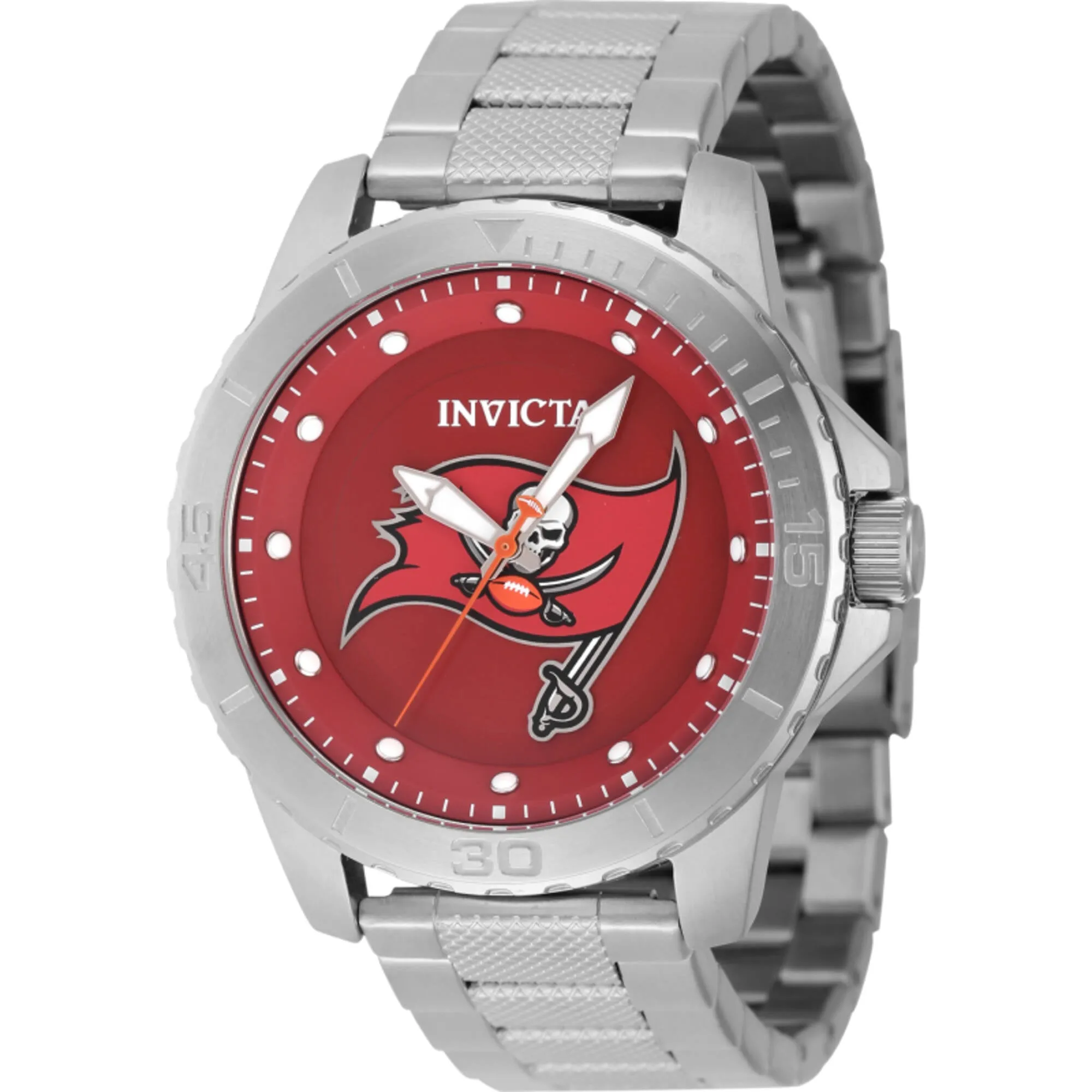 Invicta Men's Watch - NFL Tampa Bay Buccaneers Quartz Red Dial Steel Bracelet | 48090 Luxury Quartz Watch Quartz Watch Sale