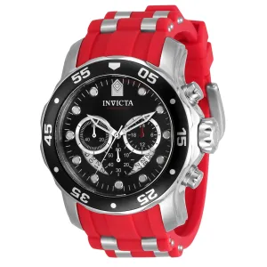 Invicta Men's Watch - Pro Diver Chronograph Black Dial Silver and Red Strap | 34009 Luxury Quartz Watch Quartz Watch Sale