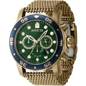 Invicta Men's Watch - Pro Diver Chronograph Green Dial Yellow Gold Bracelet | 47241 Luxury Quartz Watch Quartz Watch Sale