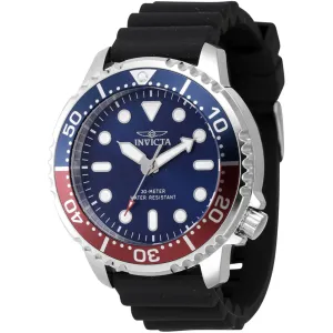 Invicta Men's Watch - Pro Diver Quartz Blue Dial Black Silicone Strap | 47222 Luxury Quartz Watch Quartz Watch Sale