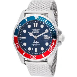 Invicta Men's Watch - Pro Diver Quartz Blue Dial Silver Mesh Bracelet Date | 47175 Luxury Quartz Watch Quartz Watch Sale