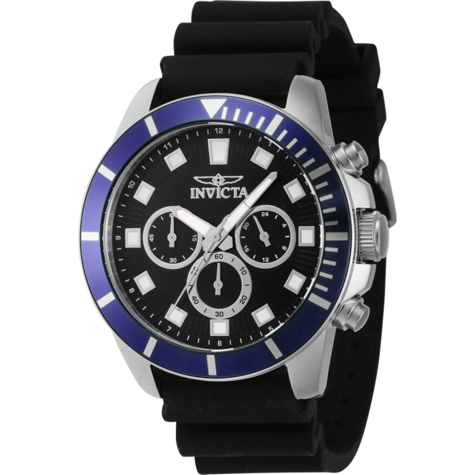 Invicta Men's Watch - Pro Diver Quartz Chrono Black Silicone Rubber Strap | 46079 Luxury Quartz Watch Quartz Watch Sale