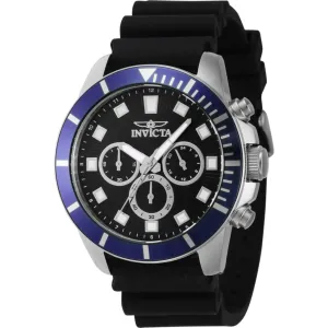 Invicta Men's Watch - Pro Diver Quartz Chrono Black Silicone Rubber Strap | 46079 Luxury Quartz Watch Quartz Watch Sale