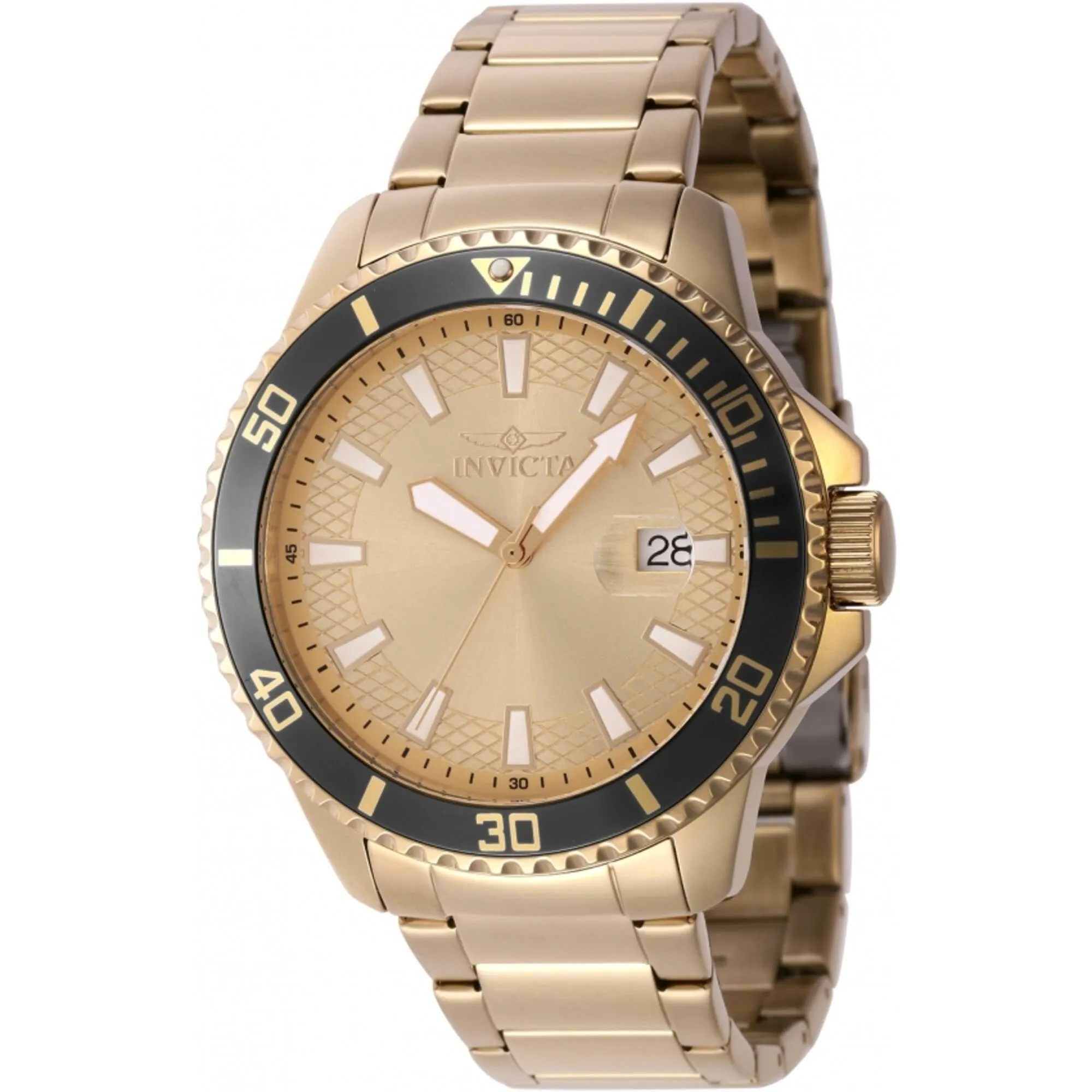Invicta Men's Watch - Pro Diver Quartz Date Black/Gold Tone Bezel Bracelet | 46140 Luxury Quartz Watch Quartz Watch Sale