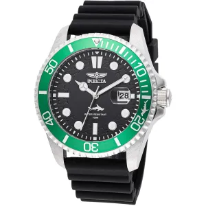 Invicta Men's Watch - Pro Diver Quartz Silver Tone Case Black Silicone Strap | 47166 Luxury Quartz Watch Quartz Watch Sale