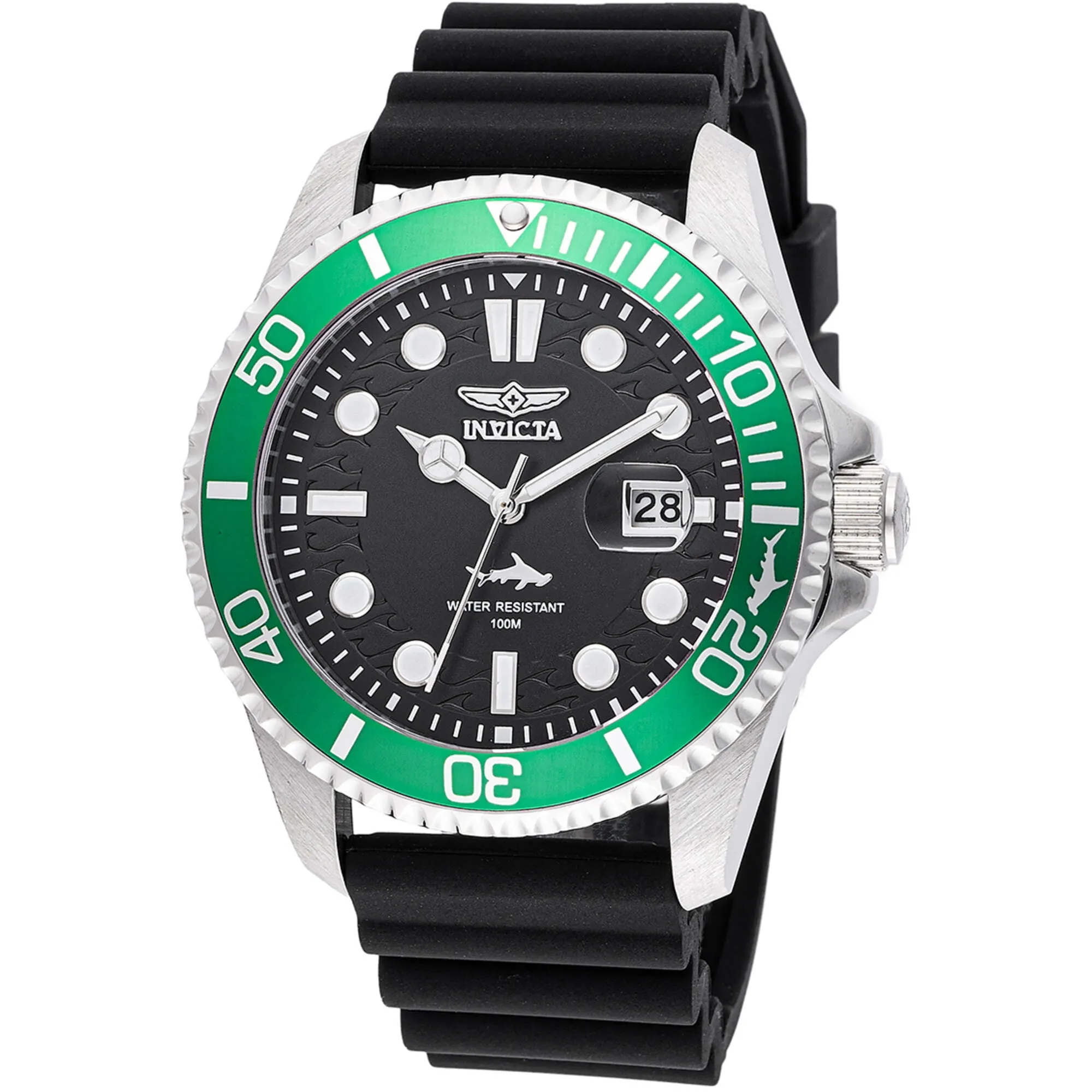 Invicta Men's Watch - Pro Diver Quartz Silver Tone Case Black Silicone Strap | 47166 Luxury Quartz Watch Quartz Watch Sale
