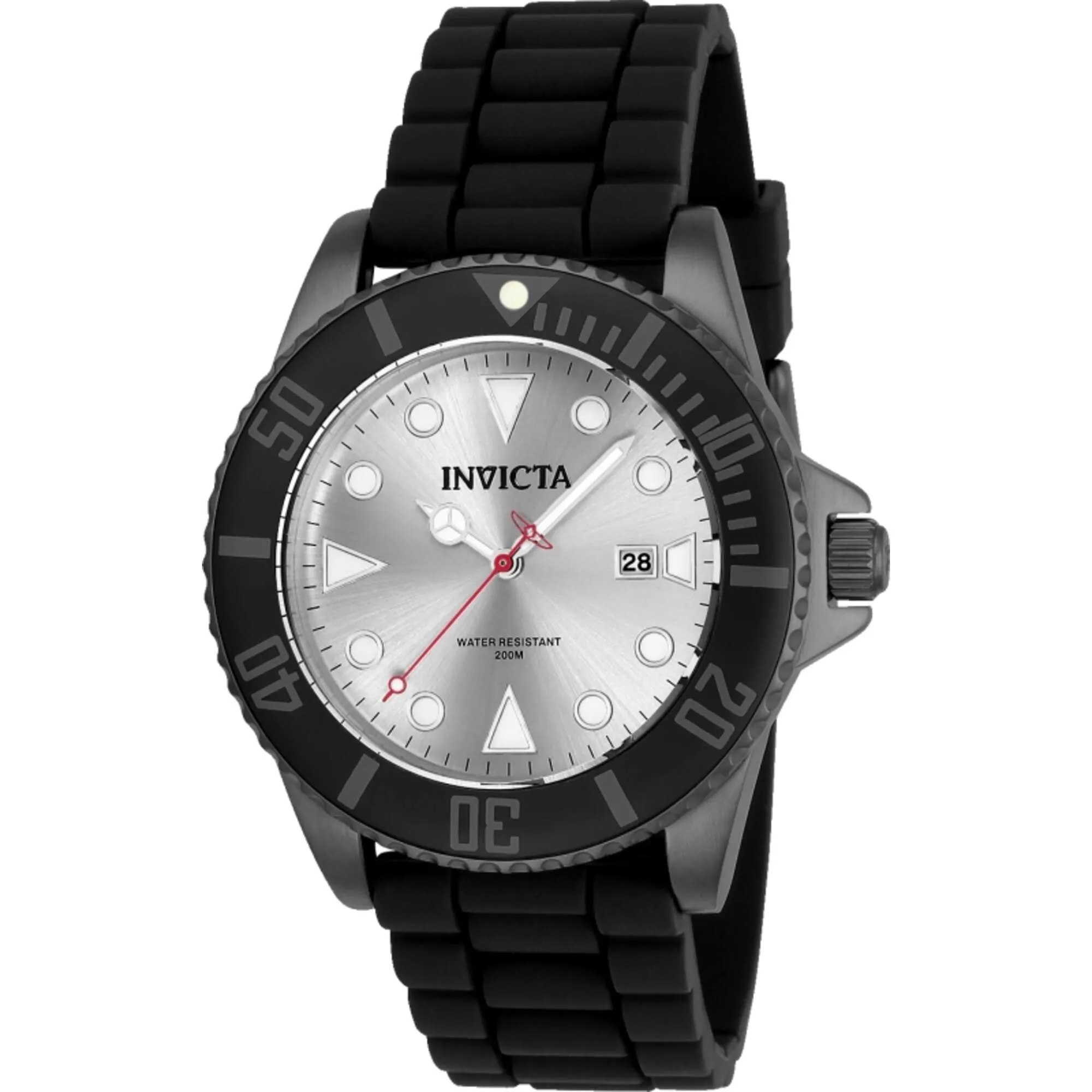Invicta Men's Watch - Pro Diver Silver Tone Dial Gunmetal Case Black Strap | 90307 Luxury Quartz Watch Quartz Watch Sale